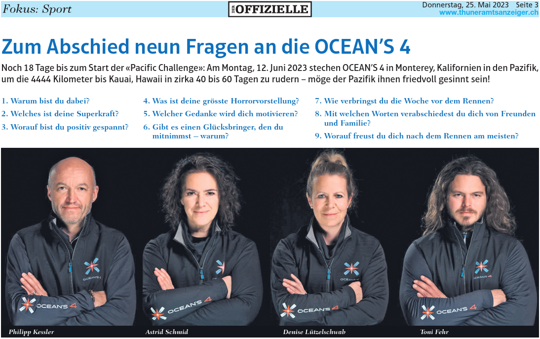 Zum Abschied neun Fragen an die OCEAN’S 4
